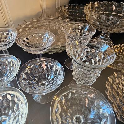 Fostoria Style Glass Punch Bowl Set & More (O-JS)