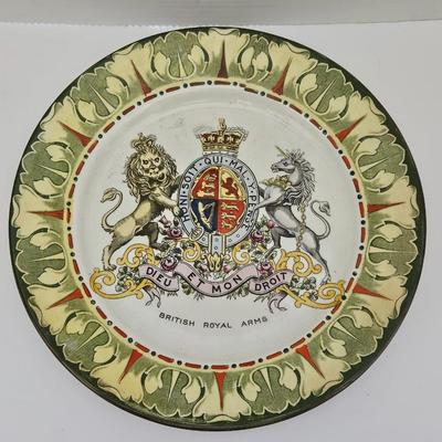 Vintage Frank Beardmore Fenton Plate "National Emblems" British Royal Arms