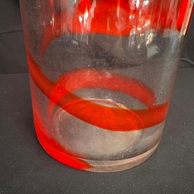 Primavera ‘Pennellate‘ Style Tall Hand Blown Glass Vase (DR-RG)