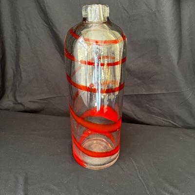 Primavera ‘Pennellate‘ Style Tall Hand Blown Glass Vase (DR-RG)