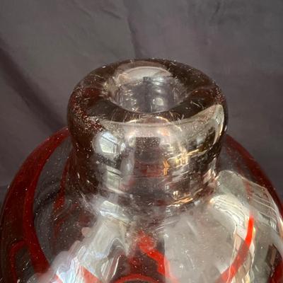 Primavera ‘Pennellate‘ Style Tall Hand Blown Glass Vase (DR-RG)