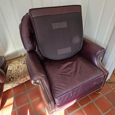 Two Hancock & Moore Leather Arm Chairs (O-JS)