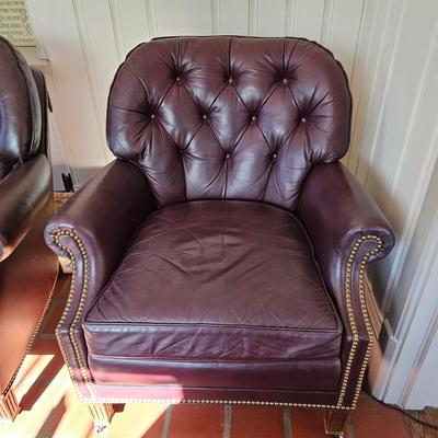 Two Hancock & Moore Leather Arm Chairs (O-JS)