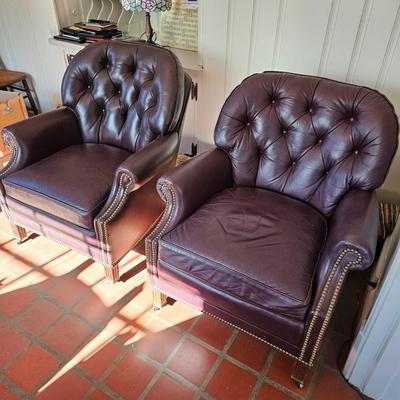 Two Hancock & Moore Leather Arm Chairs (O-JS)
