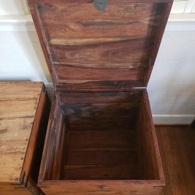 Pair of Cubed Wooden Trunks/Tables (D-KD)