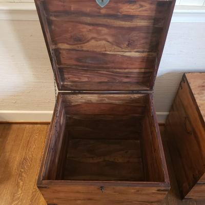 Pair of Cubed Wooden Trunks/Tables (D-KD)