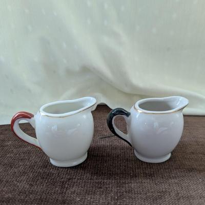 Miniature tea party creamer,pitchers, tea cup,toothpick holder.