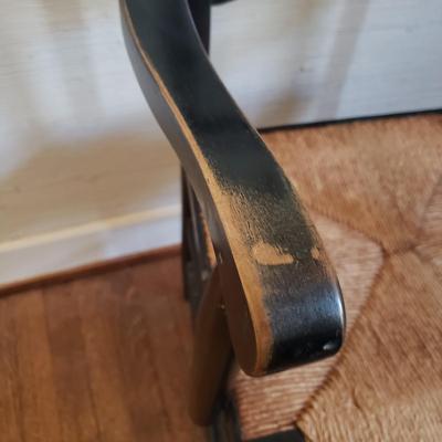 Black Hitchcock Style Wooden Rush Chair (D-KD)