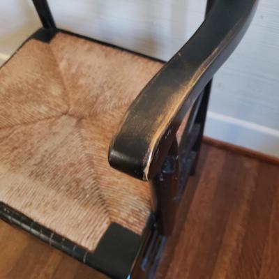 Black Hitchcock Style Wooden Rush Chair (D-KD)