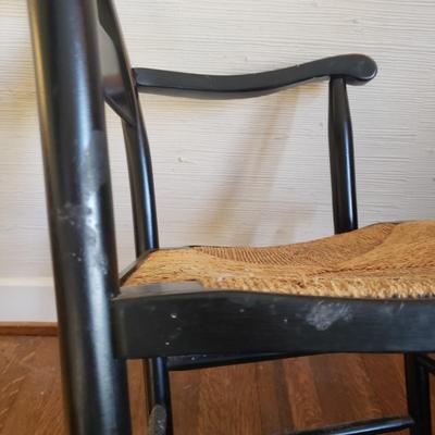 Black Hitchcock Style Wooden Rush Chair (D-KD)