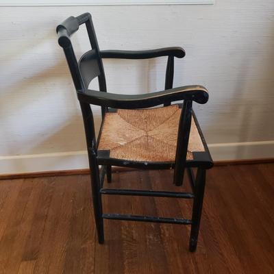 Black Hitchcock Style Wooden Rush Chair (D-KD)