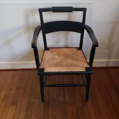 Black Hitchcock Style Wooden Rush Chair (D-KD)