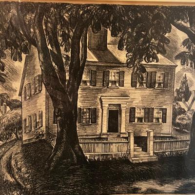 ‘Early American Home’ Pencil Signed By Mildred Williams (DR-RG)