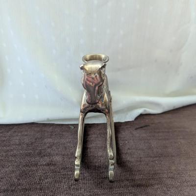 Brass rocking horse candle holder