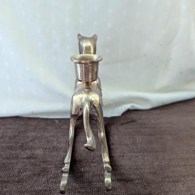 Brass rocking horse candle holder