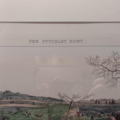 'Setting Away- Tally Ho' The Pytchley Hunt- Equestrian Fox Hunt Print Framed Behind Glass