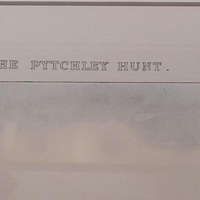 'In Full Cry- Yoi Forward' The Pytchley Hunt- Equestrian Fox Hunt Print Framed Behind Glass