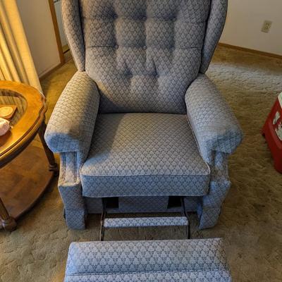 Blue recliner