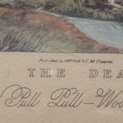 'The Death: Pull Pull- Woo Hoop' The Pytchley Hunt- Equestrian Print Framed Behind Glass