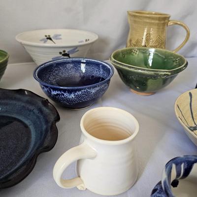 Assortment of Stoneware Bowls, Crocks & Cups (O-JS)