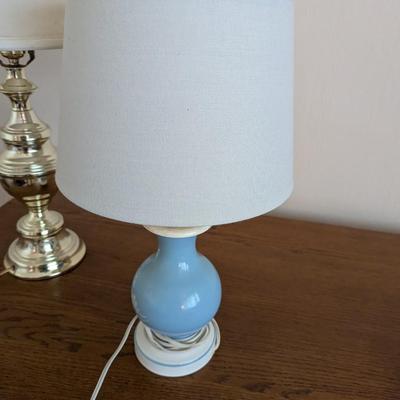 Small Blue Lamp and Gold in Color.