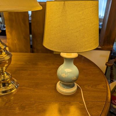 Small Blue Lamp and Gold in Color.