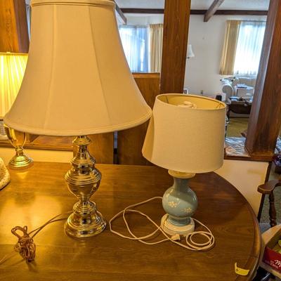 Small Blue Lamp and Gold in Color.