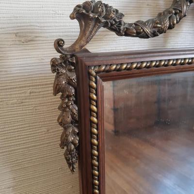 Antique Wall Mirror W/ Carved Urn Design (D-KD)