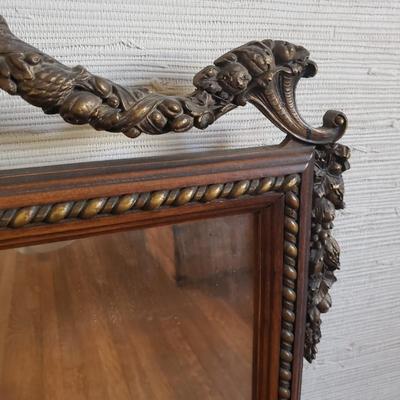 Antique Wall Mirror W/ Carved Urn Design (D-KD)