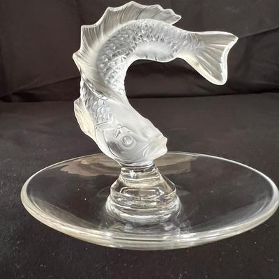Lalique Frosted Koi Fish Crystal Ring Dish (LR-RG)