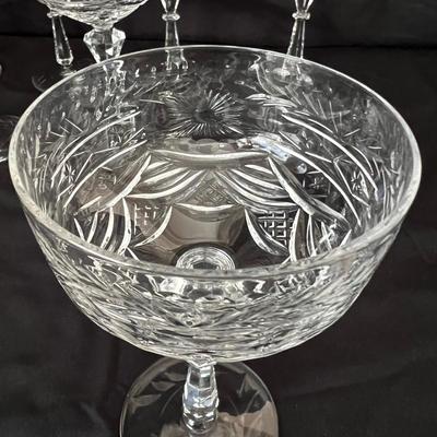 Wine, Champagne & Cocktail Glasses w/Faceted Stems (DR-RG)