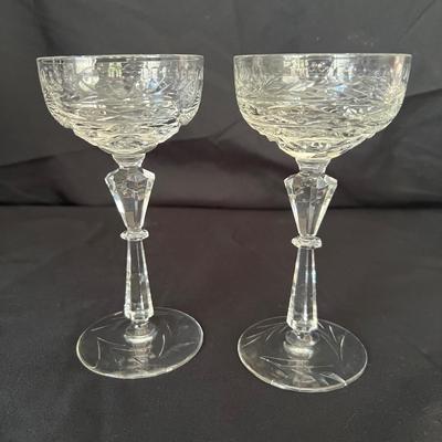 Wine, Champagne & Cocktail Glasses w/Faceted Stems (DR-RG)
