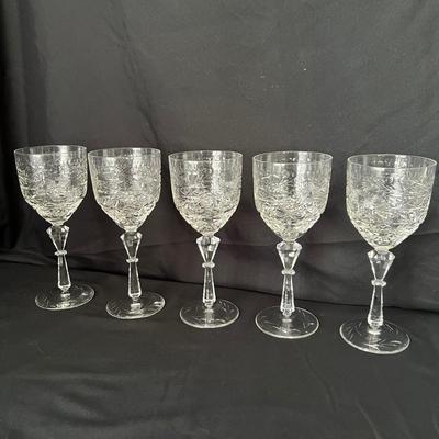 Wine, Champagne & Cocktail Glasses w/Faceted Stems (DR-RG)