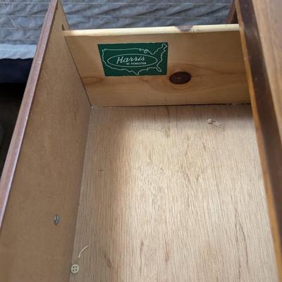 Vintage Two Drawer Wood Night Stand.