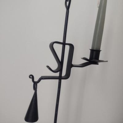 Wrought Metal Candle Holder with Snuffer