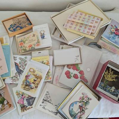 Mixture of vintage cards and stationary