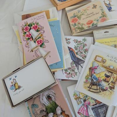 Mixture of vintage cards and stationary
