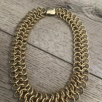 Vintage 1990s wolverine gold chain chunky collar, necklace, statement necklace