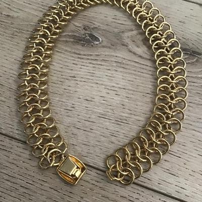 Vintage 1990s wolverine gold chain chunky collar, necklace, statement necklace