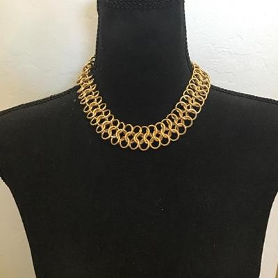 Vintage 1990s wolverine gold chain chunky collar, necklace, statement necklace
