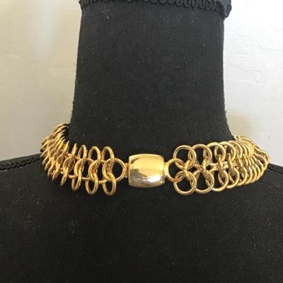 Vintage 1990s wolverine gold chain chunky collar, necklace, statement necklace