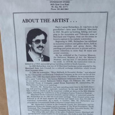 'Winter Crossing' by Harry Lamar Richardson- Numbered Print Framed Behind Glass