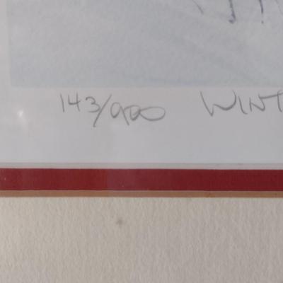 'Winter Crossing' by Harry Lamar Richardson- Numbered Print Framed Behind Glass