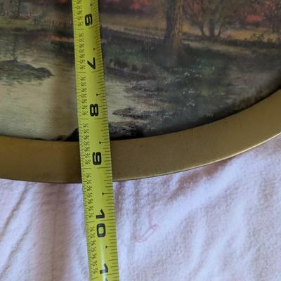 Vintage Print in Oval Frame