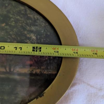 Vintage Print in Oval Frame