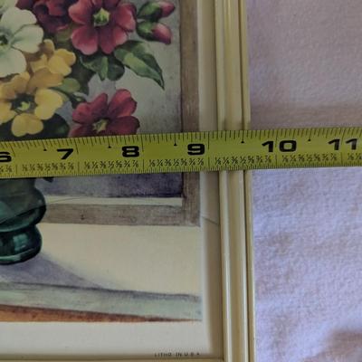 Vintage " Flowers In Window" Framed Print