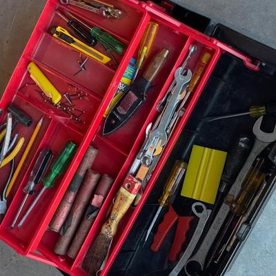 Sale Photo Thumbnail #248: Black toolbox with hand tools