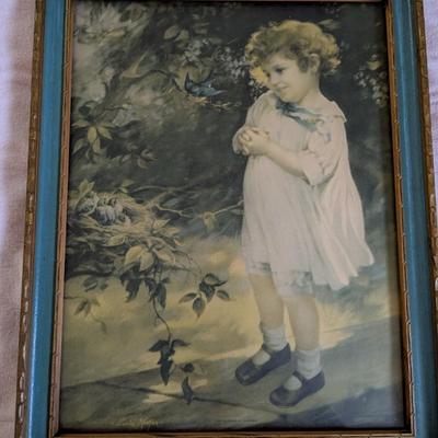 Vintage Picture by Zula Kenyon "Blue Bird Of Happiness"