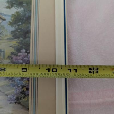 Two Vintage Prints. "Fetching Water" "English Cottage Garden in Full Bloom"