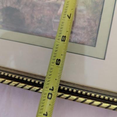 Two Vintage Prints. "Fetching Water" "English Cottage Garden in Full Bloom"